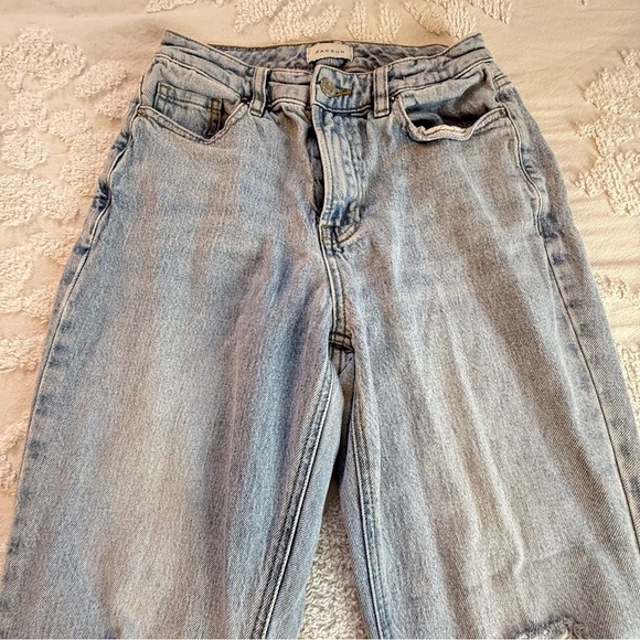 Women's Distressed Light Blue Jeans - Picture 2 of 5